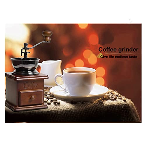Idiwin Manual Coffee Grinder-Small Antique Wooden Hand Grinder With Drawer, Great Gift For Kids Hand Make Tool Or Home Decoration
