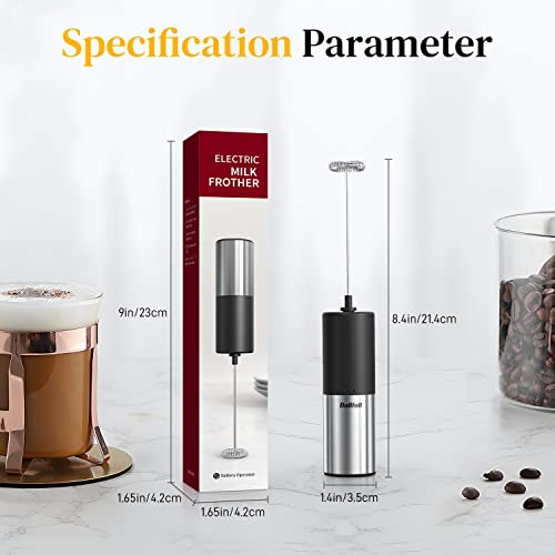 Milk Frother, Dallfoll Battery-Operated Whisk For Coffee, Electric Handheld Foam Maker, Mini Mixer And Coffee Blender Frother For Cappuccino, Lattes, Matcha, Hot Chocolate
