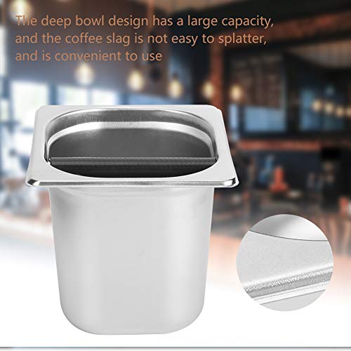 Coffee Knock Box, Stainless Steel Durable Knock Box With Knock Bar, Professional Household Coffee Machine Accessory, Large Capacity Coffee Grind Knock Box