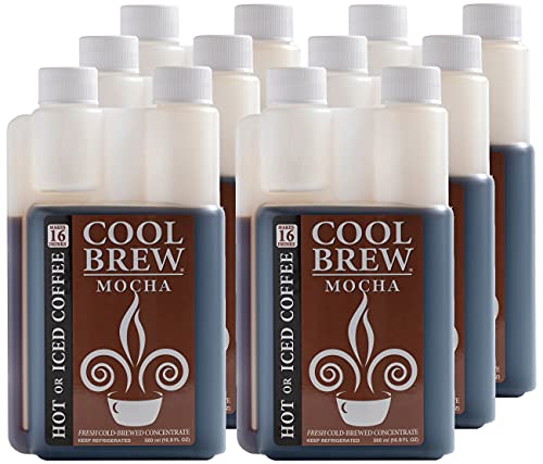Mocha 6 Pack - 32 DRINKS PER BOTTLE - Fresh Cold Brew Liquid Concentrate - For Iced Or Hot Coffee, Unsweetened, No Preservatives