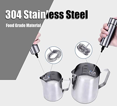 Electric Milk/Coffee Frother- Handheld Battery Operated Electric Foam Maker, Stainless Steel Whisk Drink Mixer For Coffee, Mini Foamer For Cappuccino, Matcha, Hot Chocolate