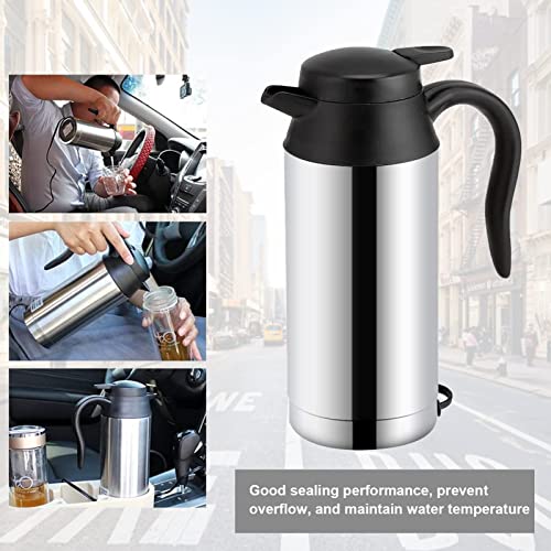 Car Electric Kettle,12V 750ml Stainless Steel Electric Kettle,Car Heating Cup Coffee Mug Travel Mug,Water Milk Heating Kettle For Camping