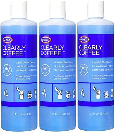 Clearly Coffee Pot Cleaner 14 Ounce (Made In The USA) French Press Liquid Cleaner For Glass Bowls Airpots Satellite Brewers And Thermal Servers Removes Coffee Oils