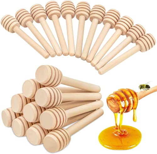 Honey Dipper Sticks, 30 PCS Mini Wood Honey Dipper , 3 Inch Server For Honey Jar Dispense And Wedding Party Gift Drizzle Honey