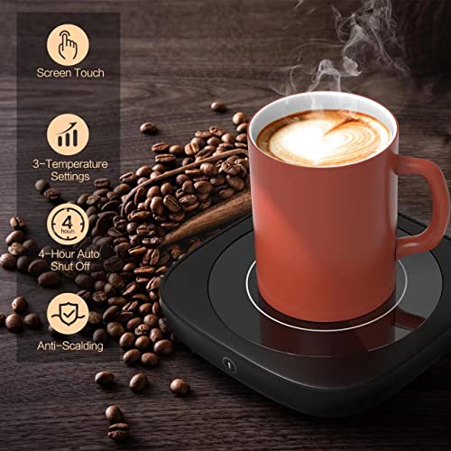 Coffe Mug Warmer,Electric Cup Warmer Electric Beverage Warmer,Mug Warmer Coffee Warmer With 3 Temperature Settings,Coffee Warmer For Desk Auto Shut Off,Mug Heater Coffee Heater For Desk,Tea Warmer