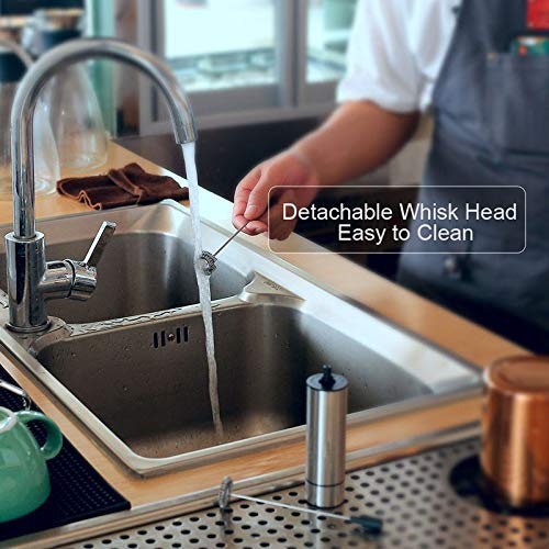 Electric Milk/Coffee Frother- Handheld Battery Operated Electric Foam Maker, Stainless Steel Whisk Drink Mixer For Coffee, Mini Foamer For Cappuccino, Matcha, Hot Chocolate