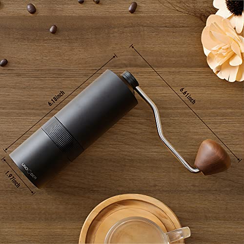 Manual Coffee Grinder With Adjustable Settings, SUS420 Burr Hand Crank Coffee Grinder, Portable Mill Faster Grinding Efficiency Espresso To Coarse For Italian Coffee, French Press - Black