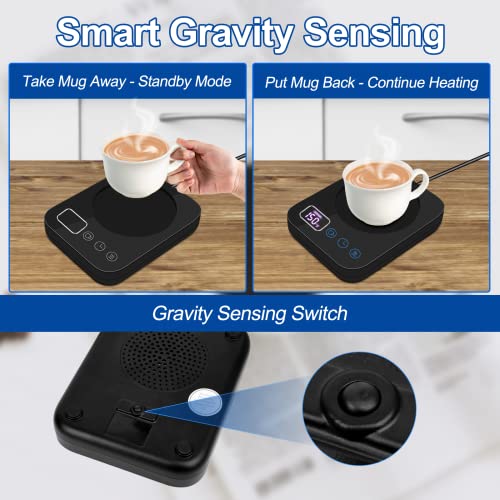 Coffee Mug Warmer - Cup Warmer For Desk Automatic Shut Off, Smart Beverage Warmer With 3 Temperature Settings Touch Switch For Coffee, Water, Milk, Tea, Candle Warmer, Safely Use For Office/Home