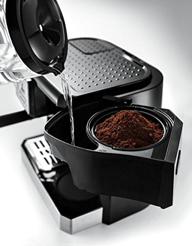 De'Longhi BCO430 Combination Pump Espresso And 10-Cup Drip Coffee Machine With Frothing Wand, Silver And Black