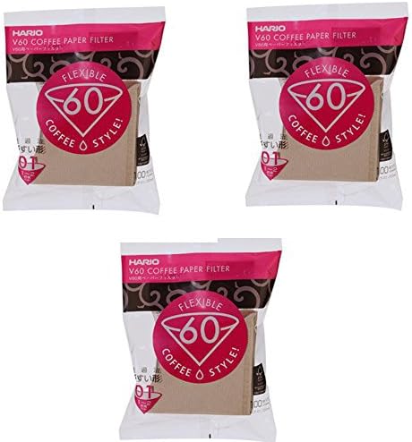 01 100-Count Coffee Natural Paper Filters, 3-Pack Set (Total Of 300 Sheets) (Japan Import) By Hario