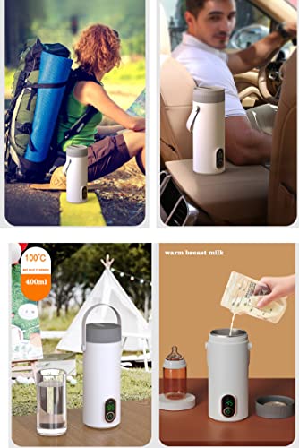 Rechargeable Electric Kettle Travel Tea Kettle,4 Variable Presets Water Boiler Automatic Shut Off Coffee Kettle,400ml Portable Kettle Personal Tea Maker