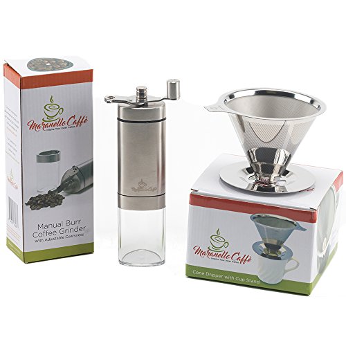 é Pour Over Coffee Dripper Stainless Steel Reusable Drip Cone Coffee Filter Portable Pour-Over Coffee Maker Paperless Metal Fine Mesh Strainer Coffee Pourover Brewer Camping Coffee Maker