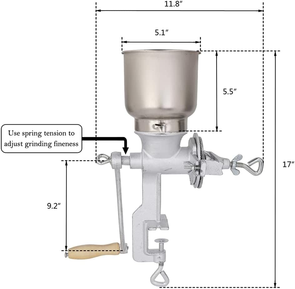 GENERIC Hand Crank Manual Corn Grain Grinder For Wheat Grains Coffee Nut Mill Home Use