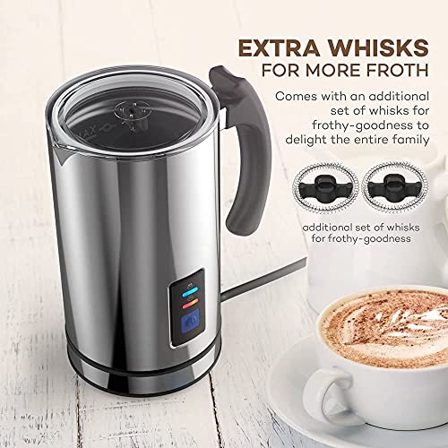 GENERIC Milk Frother, Electric Milk Steamer Foam Maker, Automatic Hot And Cold Milk Frother Warmer For Cappuccino, Hot Chocolates, Coffee, Latte, Stainless Steel, Non-Stick Interior, Heater With Strix Control