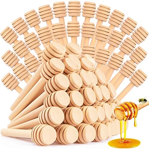 20Pcs Honey Dipper Sticks - Wooden Honey Dipper, 3 Inch Mini Honeycomb Stick, Honey Stirrer Stick For Honey Jar Dispense Drizzle Honey And Wedding Party Gift