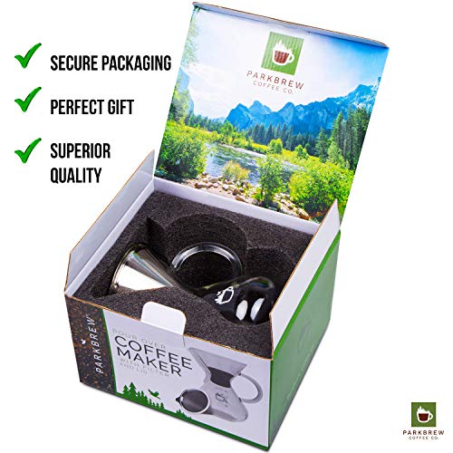 Ur Over Coffee Maker - Set Includes Glass Pourover Carafe (up To 27 Fl. Oz.), Heat Retaining Lid, And Reusable Coffee Filter Or Dripper