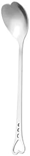  Kitchen Dessert Spoon Ice Cream Spoon Coffeeware Stainless Steel Coffee Spoon Mixing Spoon Heart Shaped(Gold)