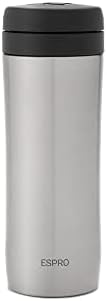  P1 French Press - Double Walled Stainless Steel Vacuum Insulated Coffee And Tea Maker, 12 Ounce, Matte Meteorite Black