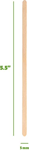  [500 Count] 5.5 Inch Wooden Coffee Stirrers - Wood Stir Sticks