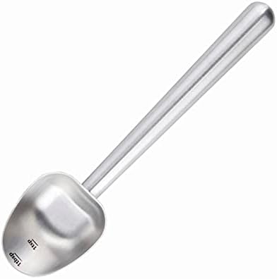  Stainless Steel Long Hollow Handle Coffee Scoop,7g Measuring Spoon For Ground Coffee And Loose Leaf Tea, Rose Gold-Black