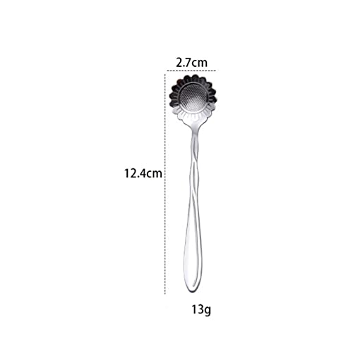  4pcs Stainless Steel Cherry Blossom Spoon Coffee Spoon Rose Flower Spoon Wedding Gift Bird's Nest Gift Spoon Honey Spoon (silver-A2)