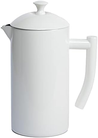  Double-Walled Stainless Steel French Press Coffee Maker, Navy, 34 Fl Oz.