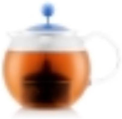 Bodum Assam Glass Tea Press With Stainless Steel Filter And Black Handle And Lid, 1.0-Liter, 34-Ounce