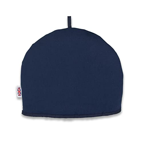  Large Tea Cozy For Teapot Insulated - Oxford Navy - Thermal 100% Cotton Extra Thick Wadding - Made In England, UK - Tea Cozies Covers Fit 1 To 6 Cup Neutral Kitchen Textiles Range