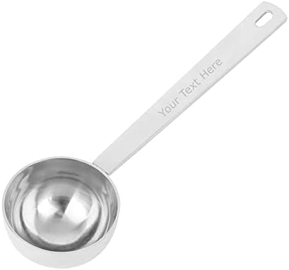  Personalized Coffee Scoop, Customized Stainless Steel 1 Table Spoon 2 Tablespoon-Silver-15ML