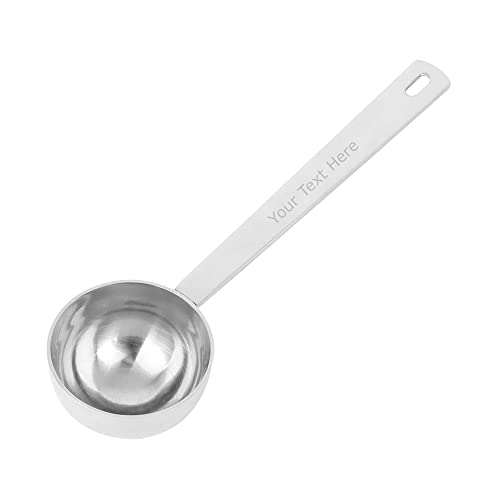 Personalized Coffee Scoop, Customized Stainless Steel 1 Table Spoon 2 Tablespoon-Silver-15ML