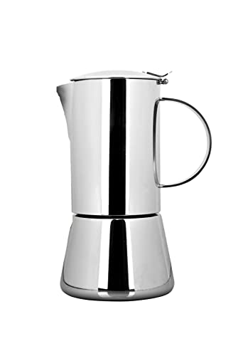Ibili Bili Espresso Coffee Maker Essential For 4 Cups Of Stainless Steel, Silver, 12 X 12 X 30 Cm