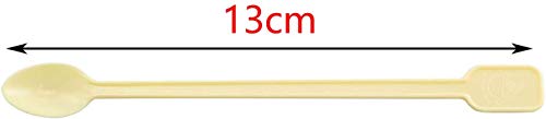  500 Pcs Plastic Coffee Tea Stirrer Spoon Disposable Spoons Stir Stirrer Mini Stir Swizzle Sticks Plastic Food Grade Coffee Stirrers Tea Spoons Soup Spoon Cocktail Sticks Blender Spoon(Beige)