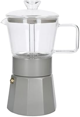  Verona Glass Espresso Maker, Black, 6 Cup, Gift Boxed