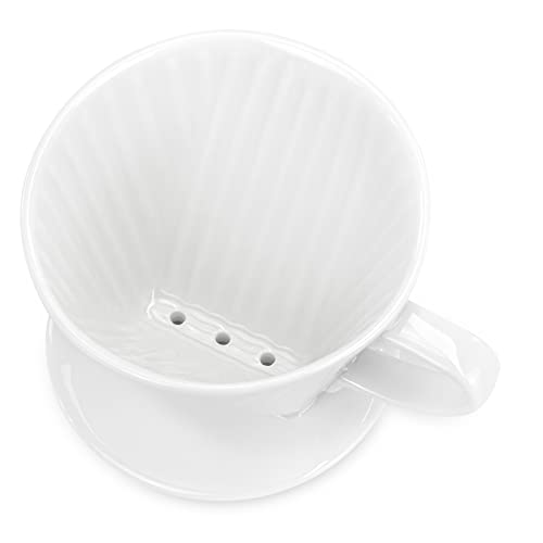  Pour Over Ceramic - Coffee Dripper Ceramic Coffee Maker With 3 Holes Flat Bottom, Porcelain Slow Filter Cone For Travel, Camping, Office, Home, Coffee Maker Brew