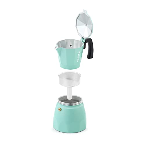  6 Cup Aluminum Espresso Maker, Mint - Great Tasting Traditional Espresso Coffee In Minutes