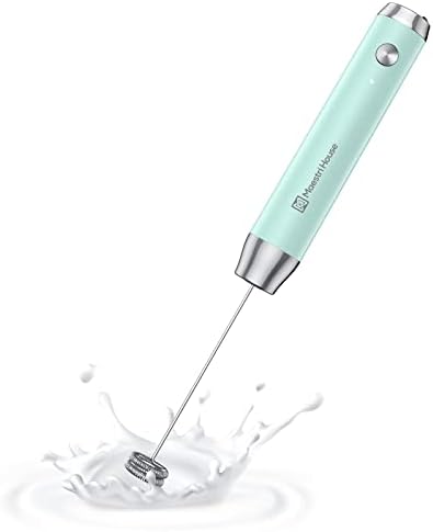 Rechargeable Milk Frother For Coffee, Handheld Electric Foam Maker Detachable Stainless Steel Whisk Drink Mixer Foamer For Lattes, Cappuccino, Hot Chocolate, Matcha With 2 Whisks-Green