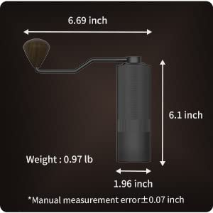  Wizard Manual Coffee Grinder, Burr Coffee Bean Grinder - Capacity 20g With CNC Stainless Steel Hex Cone Burr - For Espresso, French Press, Pour Over - Hand Grinder Gifts - Home And Camping