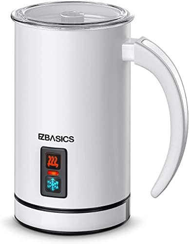  Milk Frother, EZBASICS Electric Milk Steamer Stainless Steel, 8oz/237ml Automatic Hot And Cold Foam Maker, Milk Warmer For Coffee, Latte, Cappuccinos With Two Whisks For Frothing And Heating Milk