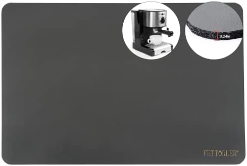  ETTORLER Coffee Mat, Waterproof Coffee Bar Mat Imitation Linen Surface (24x16x0.12IN) Thickened Upgrade DIATOM MUD Bottom Coffee Maker Mat Leak-Proof Coffee Mat For Countertops Table Espresso Machine