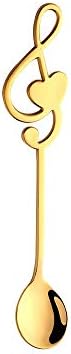  Fancy Espresso Coffee Spoons Gold Set Of 8, MINGYU 6-inch Music Note Design Cute And Lovely Small Mixing Spoons Set, 18/8 Stainless Steel Shiny For Daily Use/Café/Restaurant/Hotel
