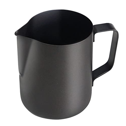  OTECH Black Milk Frothing Pitcher Steaming Cup 20 Ounce (600 Ml),Barista Tool Frother Jug For Espresso Machine Coffee Cappuccino Latte Art
