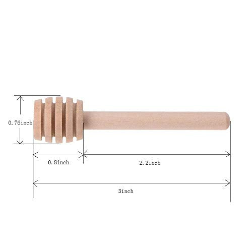  ® 24 Pack Of Mini 3 Inch Wood Honey Dipper Sticks, Server For Honey Jar Dispense Drizzle Honey, Wedding Party Favors