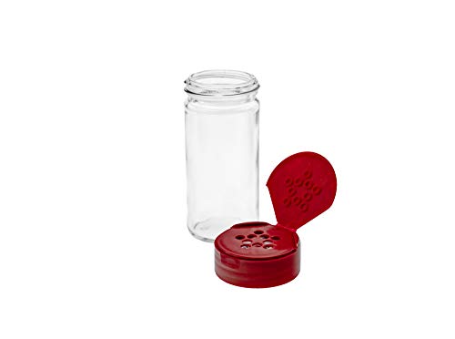  Marketing Holders Toothpick Dispenser Glass Jar Shaker Bottle Holder 4 Oz Container With Seal-able Red Flip Cap Qty 1