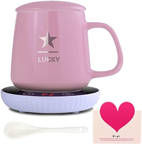  Coffee Mug Warmer For Desk Large Candle Jar Warming Plate Auto Shut Off Desktop Electric Heated Coaster For Tea Cup Teapot Chemex Pot Calentador De Tazas Para Velas Aromaticas Electrico, Black