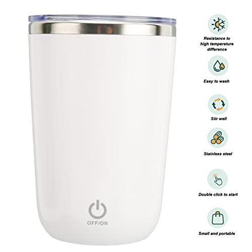  Automatic Stirring Mug, Stainless Steel Fast Cooling Quite Operation Electric Mixing Cup, Quickly Stirring 350Ml Self Stirring Coffee Mug, For Coffee, Milk