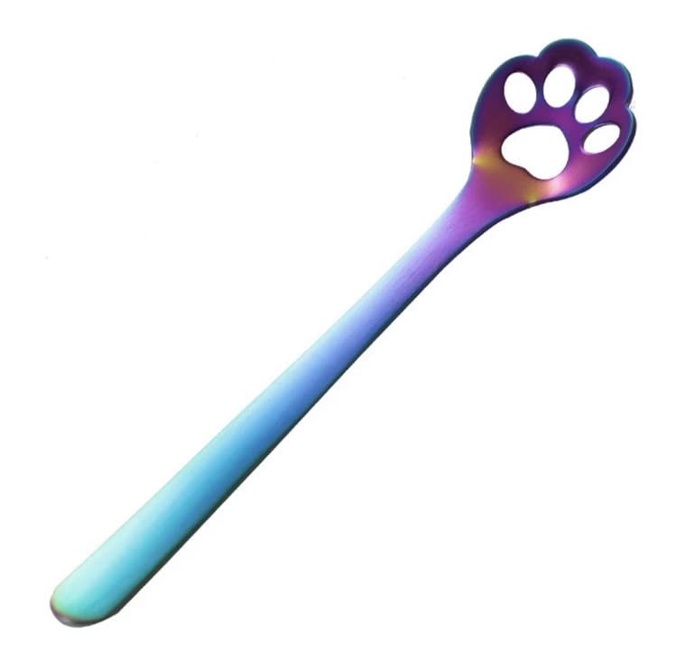 GENERIC Flamingo Haute Couture Paw Spoon, Stainless Steel, Multicolor, Rainbow Stainless Steel, Coffee, Tea, Entertaining, Collectible, Specialty Spoon