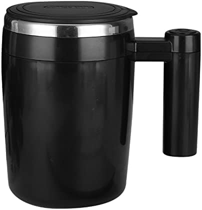  Auto Stirring Mug Coffee Cup Rechargeable Automatic Magnetic Stirring Coffee Mug Auto Self Mixing Stainless Steel Cup For Coffee (Color : Black)