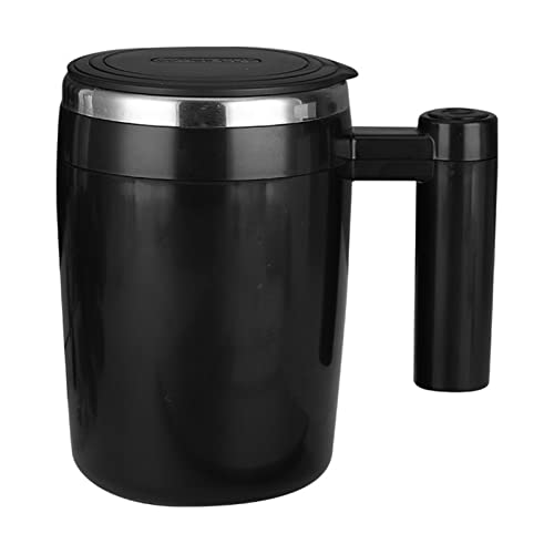  Auto Stirring Mug Coffee Cup Rechargeable Automatic Magnetic Stirring Coffee Mug Auto Self Mixing Stainless Steel Cup For Coffee (Color : Black)