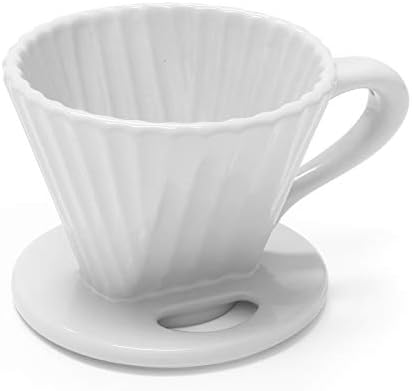  "Lotus" Ceramic Pour Over Coffee Dripper, 8 Ounces, Blue Cove