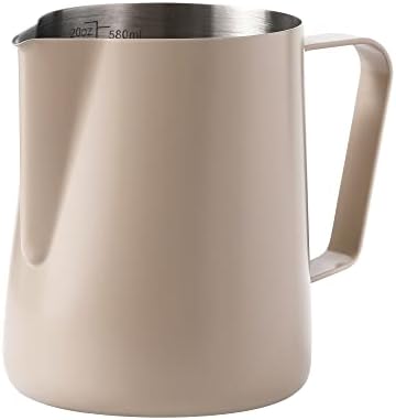  Milk Frothing Pitcher 14OZ 20OZ(400ml 600ml) Stainless Steel Milk Espresso Steaming Pitcher Barista Cup For Making Coffee For Cappuccino Precision Latte Barista Art UBENKAKU(20oz)